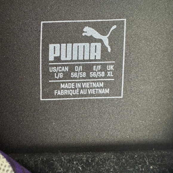 Puma Vanderbilt Golf Polo Shirt Men Large Black Blue Stripe Short Sleeve Sporty - Picture 7 of 9